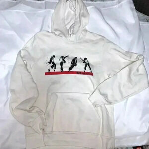Michael Jackson Hoodie Pullover Sweatshirt CREAM White Size S, hooded weater